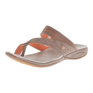 NEW Hush Puppies Women Zendal Taupe Cross Toe Ring Flip Flop Flat Comfort Sandal